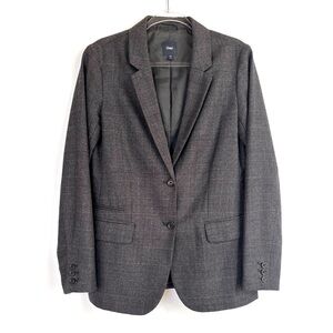 GAP Wool Plaid Longline Classic Oversized Blazer Menswear Business Casual Size 6